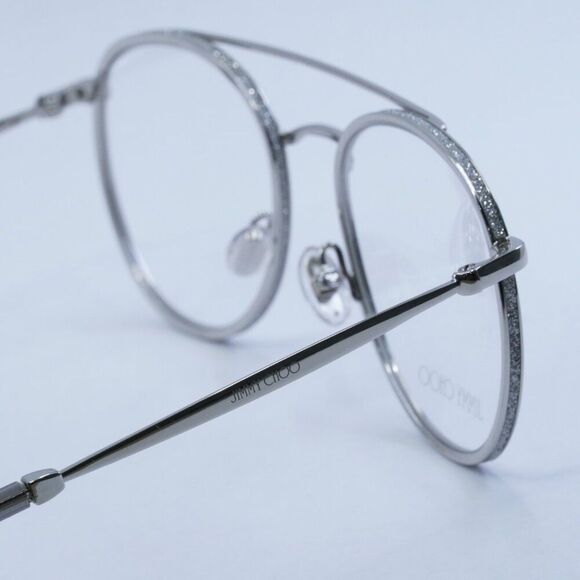 Jimmy Choo JC230 0YB7 00 Eyeglasses Silver 51mm Round Frame - Picture 4 of 9